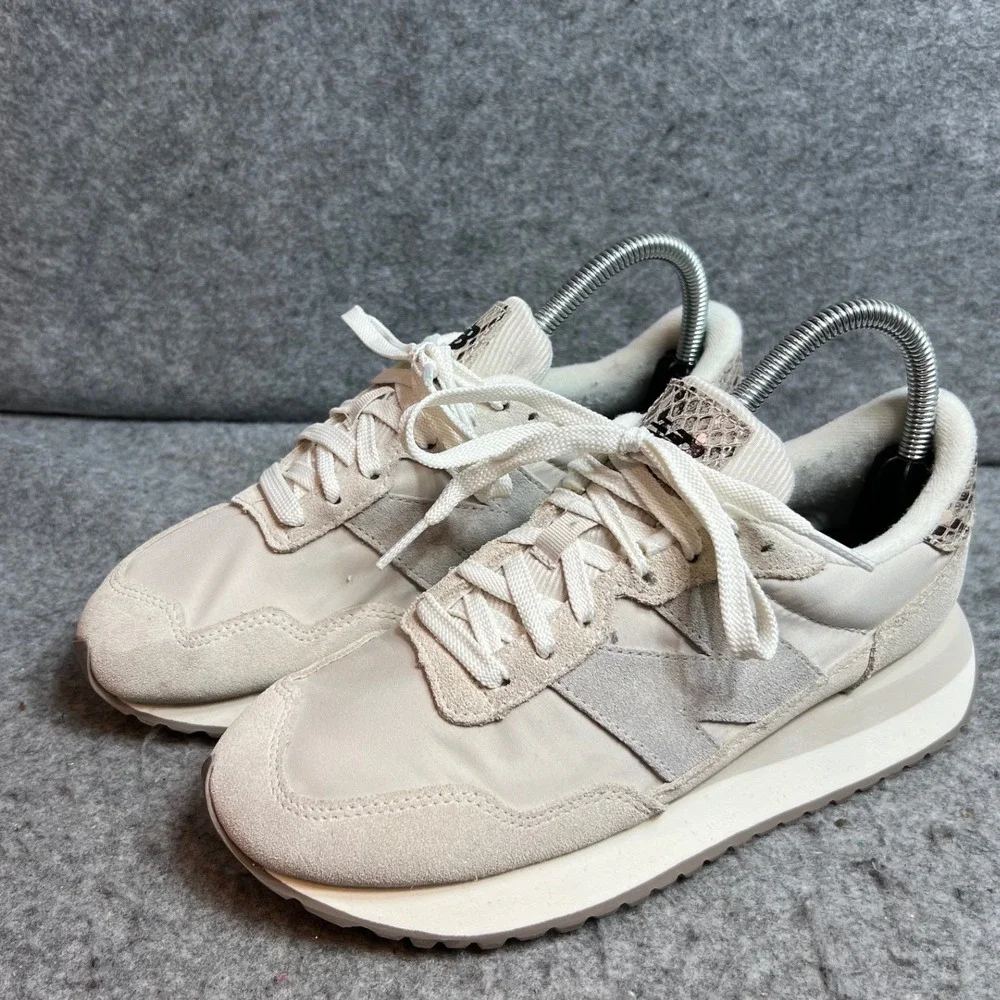 New Balance 237 Womens Beige Cream Sneakers Python Detail Low Top Shoes Size 7